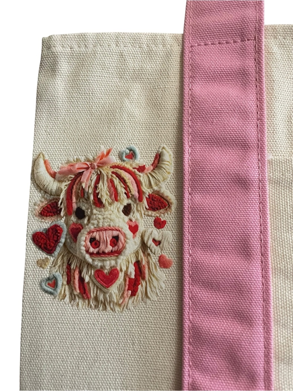 Custom Trader Joe’s Mini Pink Canvas Tote Bag - Picture 2 of 4